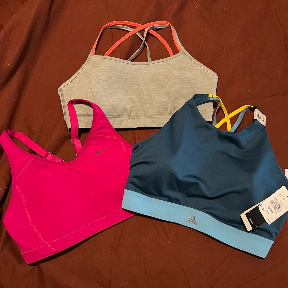 Nike and Adidas sports bras medium